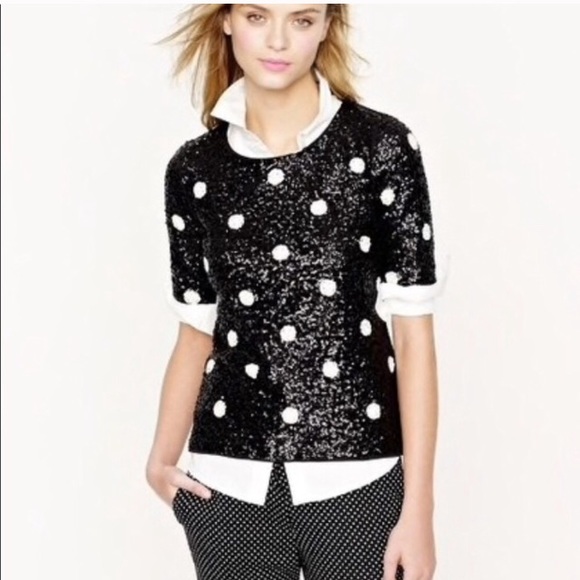 J. Crew Factory Tops - J Crew | Polka Dot Sequin Top